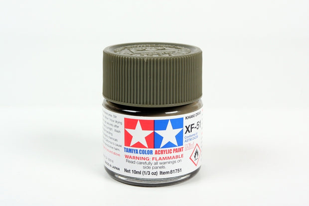 Tamiya Acrylic Paint 1/3oz. Khaki Drab XF51