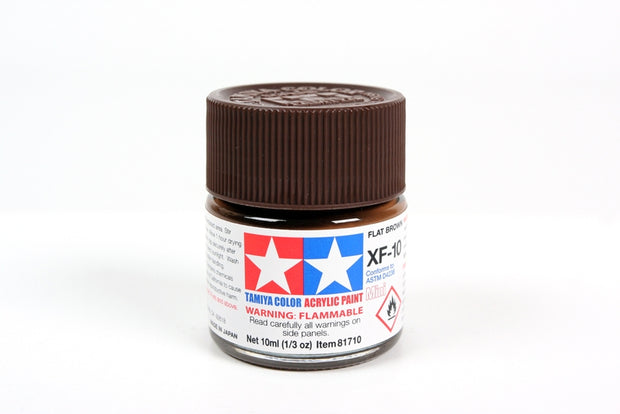 Tamiya Acrylic Paint 1/3oz. Flat Brown XF10