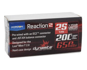 Dynamite Reaction 2S 20C Hard Case LiPo Battery w/EC2 Connector (7.4V/650mAh)