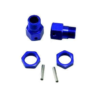 Aluminum 23mm Wheel Hex w/ Nut (2pcs ea.)(Blue)