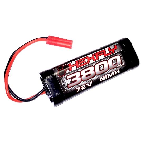 Hexfly 3800mAh Ni-MH Battery - 7.2V with Banana 4.0 Connector