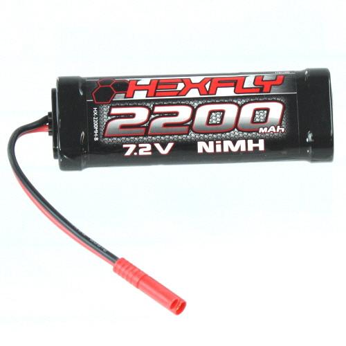 Hexfly 2200mAh Ni-MH Battery - 7.2V with Banana 4.0 Connector