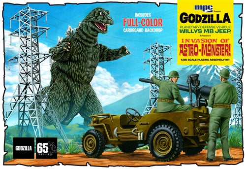 MPC GODZILLA ARMY JEEP 1:25 SCALE MODEL KIT