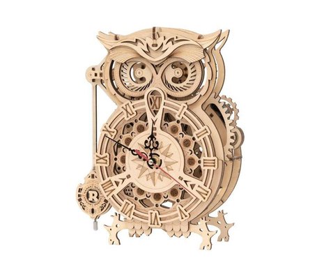 MECHANICAL PUZZLE - OWL CLOCK