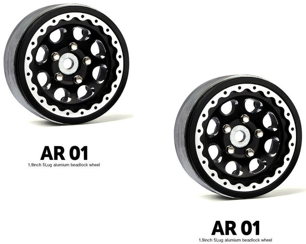 G-made 1.9 AR01 5 Lug Aluminum Bead Locks