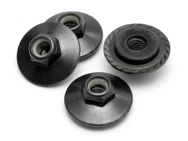 Flanged Lock Nut m5x8mm (BLACK/4pcs)